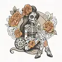 le catrina sitting tattoo design idea