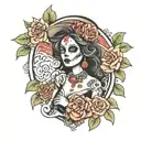 le catrina sitting tattoo design idea