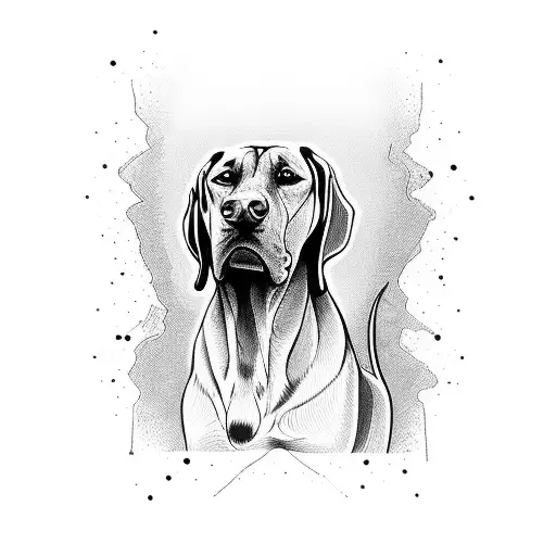 nature with rhodesian ridgeback and words tattoo design idea