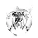 nature with rhodesian ridgeback and words tattoo design idea