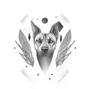 nature with rhodesian ridgeback and words tattoo design idea