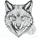 wolf face tattoo design idea