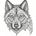 wolf face tattoo design idea