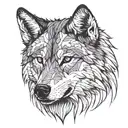 wolf face tattoo design idea