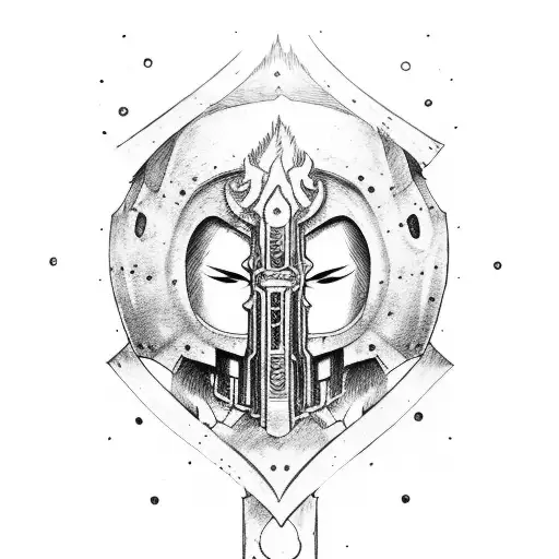 guts from berserk with his berserk armor tattoo design idea