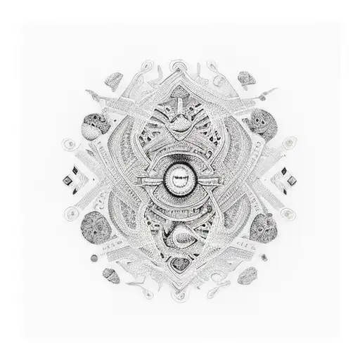 A portrait of your fiance surrounded by intricate patterns symbolizing loyalty tattoo design idea