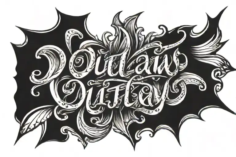 outlaw script tattoo tattoo design idea