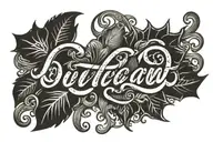 outlaw script tattoo tattoo design idea
