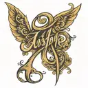 name in cursive Josephs Ace   tattoo design idea
