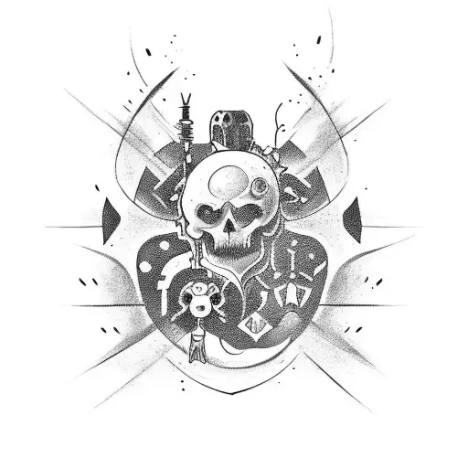 That sounds like an interesting combination of characters! Here's an AI-generated tattoo design concept for your forearm tattoo design idea