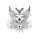 That sounds like an interesting combination of characters! Here's an AI-generated tattoo design concept for your forearm tattoo design idea