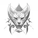 That sounds like an interesting combination of characters! Here's an AI-generated tattoo design concept for your forearm tattoo design idea