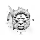 Spartan warrior with lion shield tattoo design idea