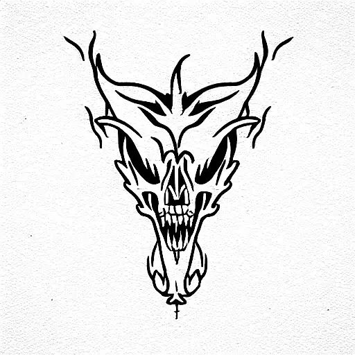 Skeletal Dragon tattoo design idea