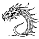 Skeletal Dragon tattoo design idea