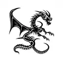 Skeletal Dragon tattoo design idea