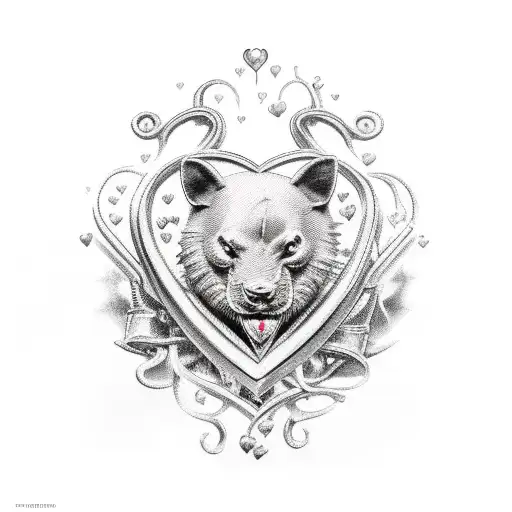 Locked heart  tattoo design idea