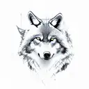 A library nestled in the midst of a dense forest, with wolves and ravens guarding the entrance tattoo design idea