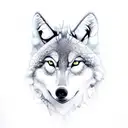 A library nestled in the midst of a dense forest, with wolves and ravens guarding the entrance tattoo design idea