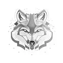 A library nestled in the midst of a dense forest, with wolves and ravens guarding the entrance tattoo design idea