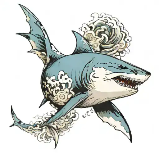 great white shark tattoo design idea