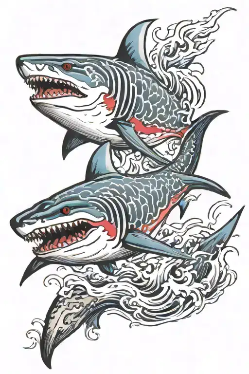 great white shark tattoo design idea