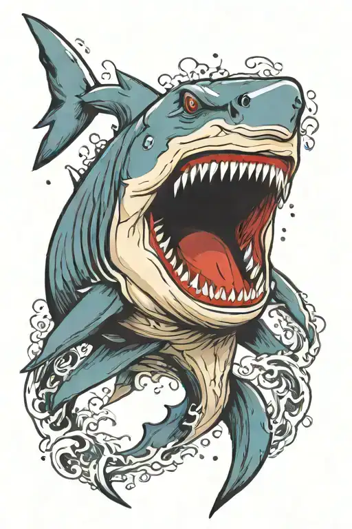 great white shark tattoo design idea
