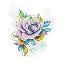 color flowers with filigree for a whole arm tattoo design idea