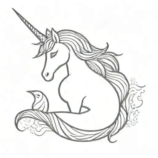 mermaid unicorn tattoo design idea