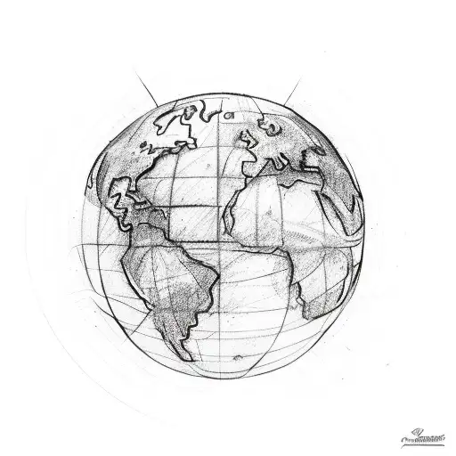 Eurovision Song Contest, globe, earth  tattoo design idea