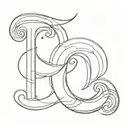 letters C & B 3D representation tattoo design idea