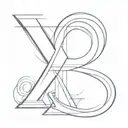 letters C & B 3D representation tattoo design idea