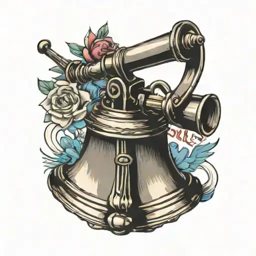 liberty bell and musket tattoo design idea