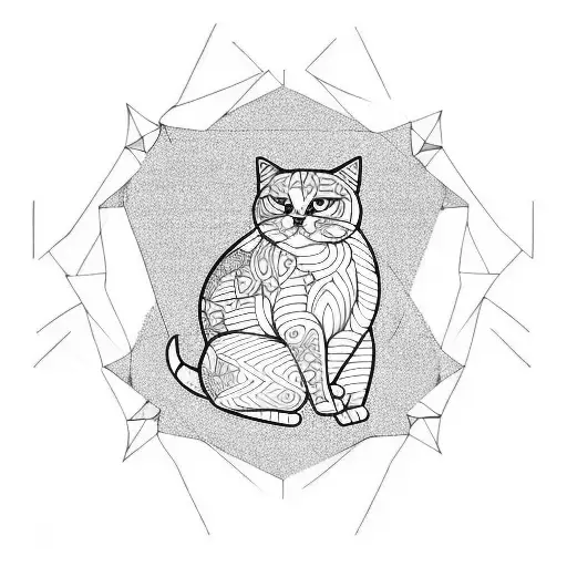 fat cat tattoo design idea