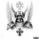 warhammer 40K angel knight with a cross tattoo design idea