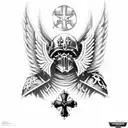 warhammer 40K angel knight with a cross tattoo design idea