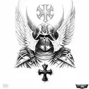 warhammer 40K angel knight with a cross tattoo design idea