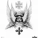 warhammer 40K angel knight with a cross tattoo design idea