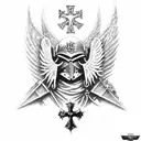 warhammer 40K angel knight with a cross tattoo design idea