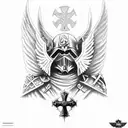 warhammer 40K angel knight with a cross tattoo design idea