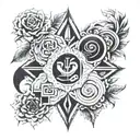 4 stoic virtues tattoo design idea