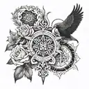 4 stoic virtues tattoo design idea