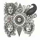 4 stoic virtues tattoo design idea