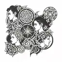 4 stoic virtues tattoo design idea