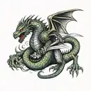  knight Templar fighting serpent dragon wrapped around Forarm  tattoo design idea