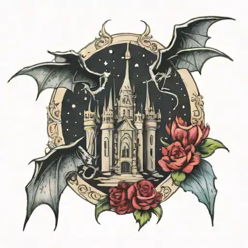 an Oscar, Matilda by Roald Dahl, Spider-Man, cinderella castle tattoo design idea