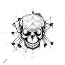 spider in a web with a skull on its back tattoo design idea