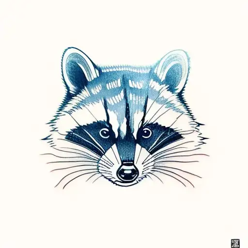 racoon smile tattoo design idea