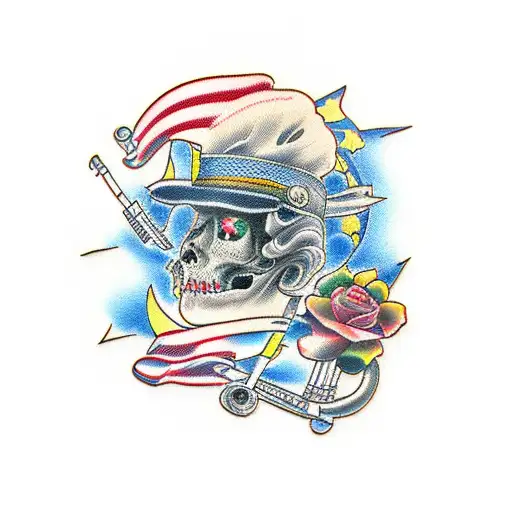 Necle con clarinete  tattoo design idea