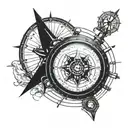 aviation compass and coordinates  tattoo design idea